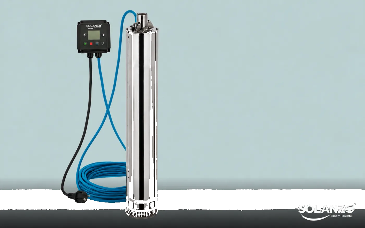 Multi-stage submersible clean-water pumps with built-in control